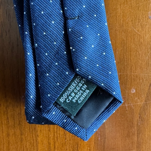 J. Crew navy silk polka dot tie - Picture 3 of 3